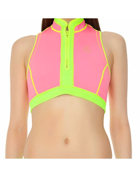 Bade-BH aus Neopren in Rosa/Gelb