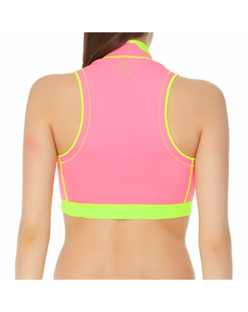 Bade-BH aus Neopren in Rosa/Gelb