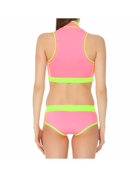 Bade-BH aus Neopren in Rosa/Gelb