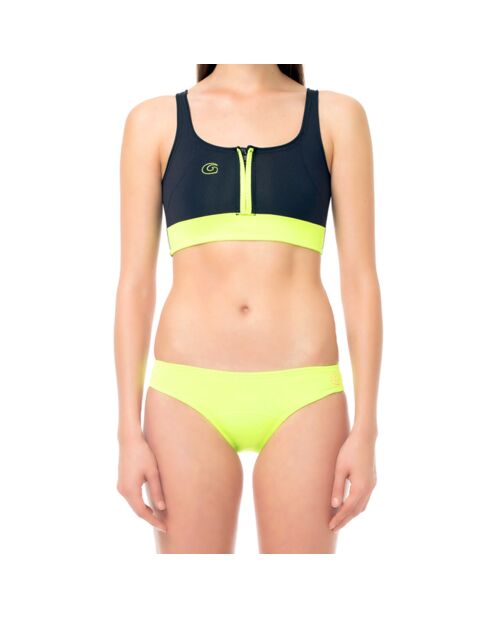 Reguläre Bikinihose aus Neopren in Neongelb