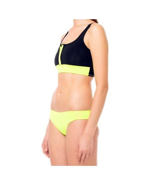 Reguläre Bikinihose aus Neopren in Neongelb