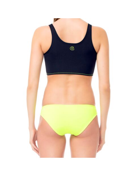 Reguläre Bikinihose aus Neopren in Neongelb