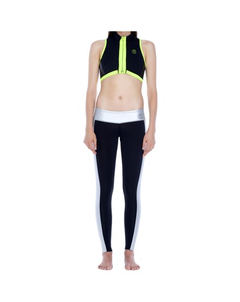Legging de bain en Néoprène noir/argenté