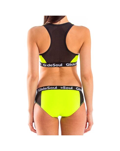 Neongelbe kurze Bikinihose aus Neopren