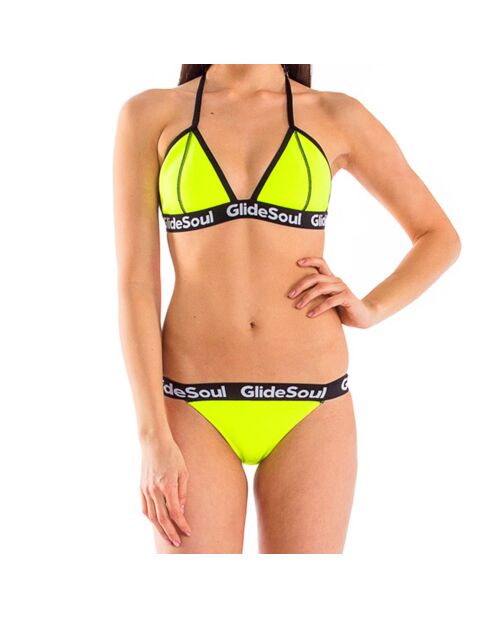 Slip bikini in neoprene giallo fluo