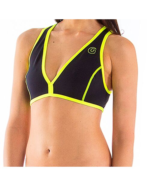 Haut de maillot Brassière en Néoprène jaune néon