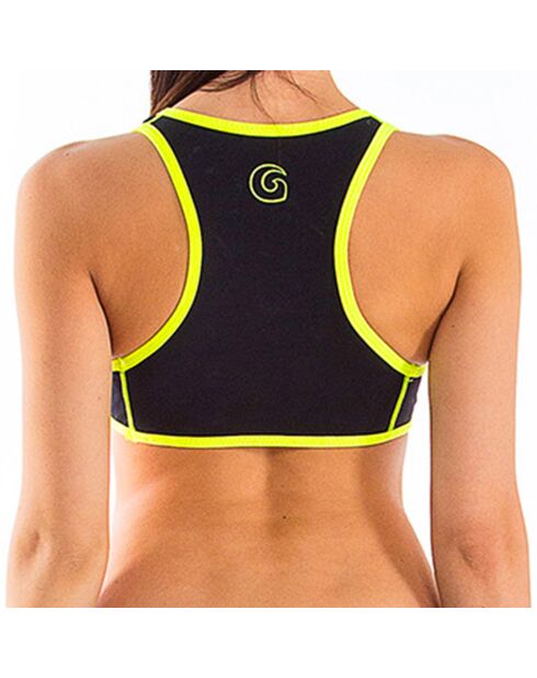 Haut de maillot Brassière en Néoprène jaune néon