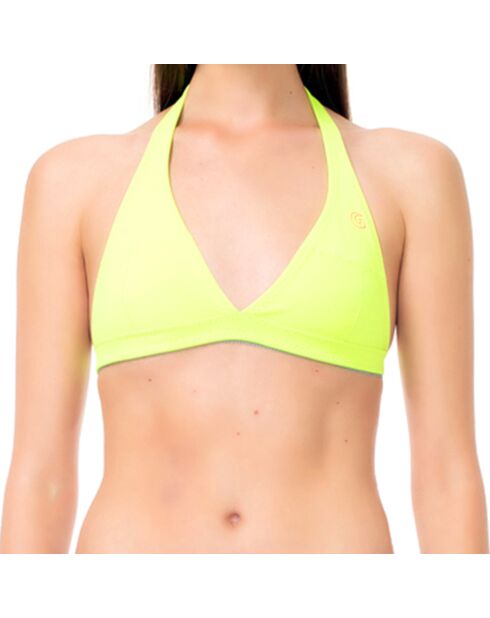 Haut de maillot Triangle en Néoprène jaune fluo