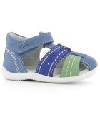 Sandales en Velours de Cuir Bigbazar bleu/vert