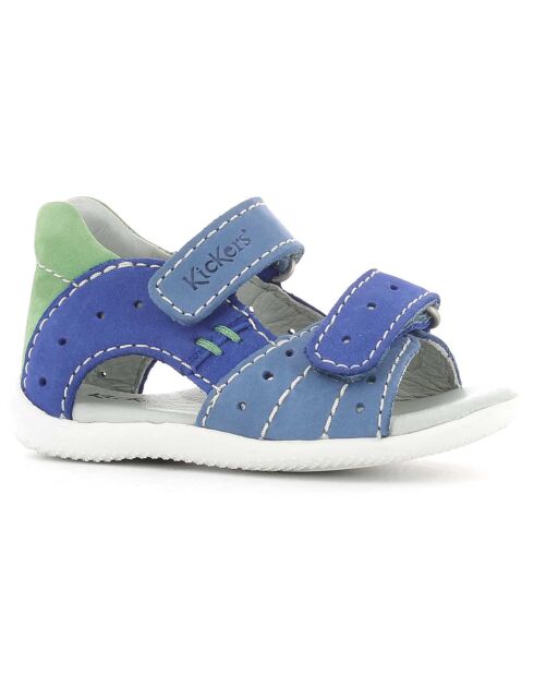 Sandales en Velours de Cuir Boping bleu/vert