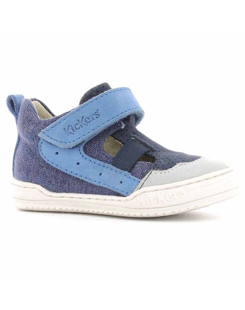 Salomés en Cuir & Toile Jason marine