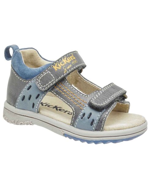 Blauwe leren sandalen van Plazabi