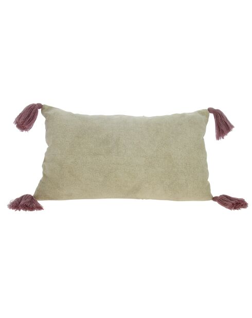 Coussin en coton lavé beige - 50x30 cm