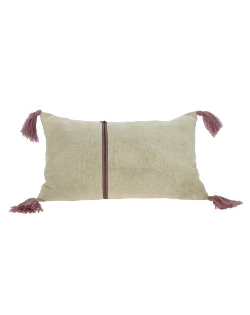 Coussin en coton lavé beige - 50x30 cm