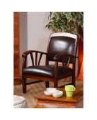 Fauteuil Cuir noir - D.60xH.82 cm