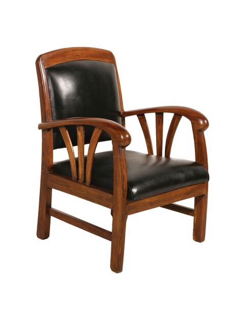 Fauteuil Cuir noir - D.60xH.82 cm