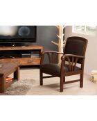 Fauteuil Cuir marron - D.60xH.82 cm