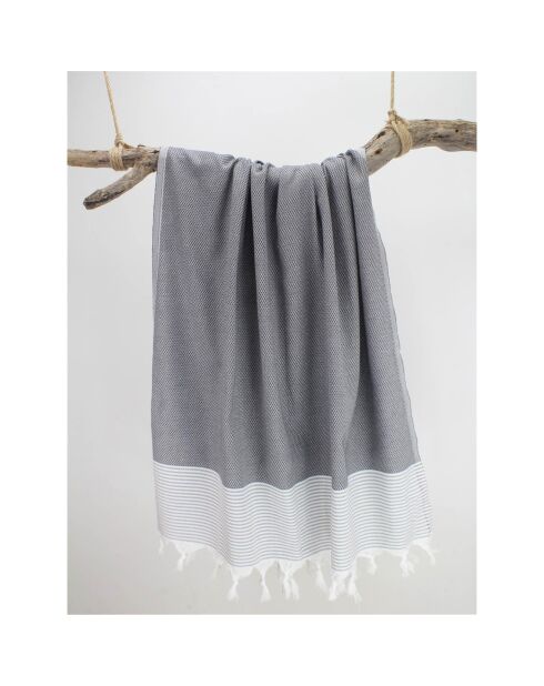 Petek Stripe Fouta creme/grau - 100x180 cm