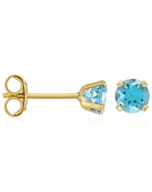 Boucles d'oreilles Oceane Topaze bleues 0.45 ct or jaune