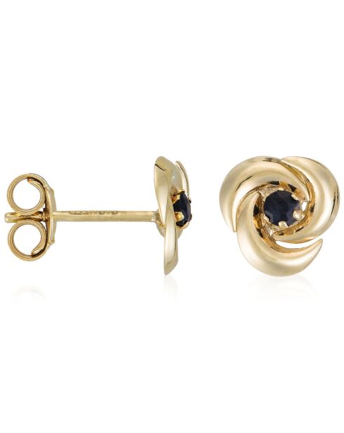 Boucles d'oreilles Tourbillon Saphir 0.04 ct or jaune