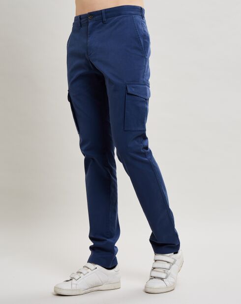Slim Fit Uni blauwe broek met 6 zakken