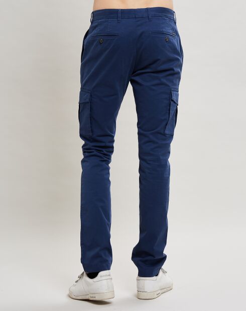 Slim Fit Uni blauwe broek met 6 zakken