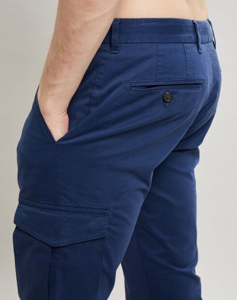 Slim Fit Uni blauwe broek met 6 zakken