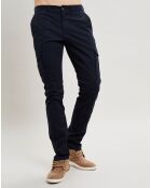 Pantalon Slim Fit Uni 6 Poches bleu foncé