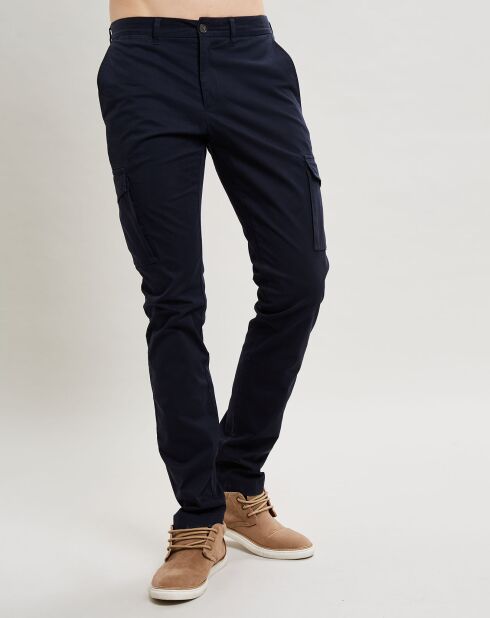 Pantaloni Slim Fit Uni 6 tasche blu scuro