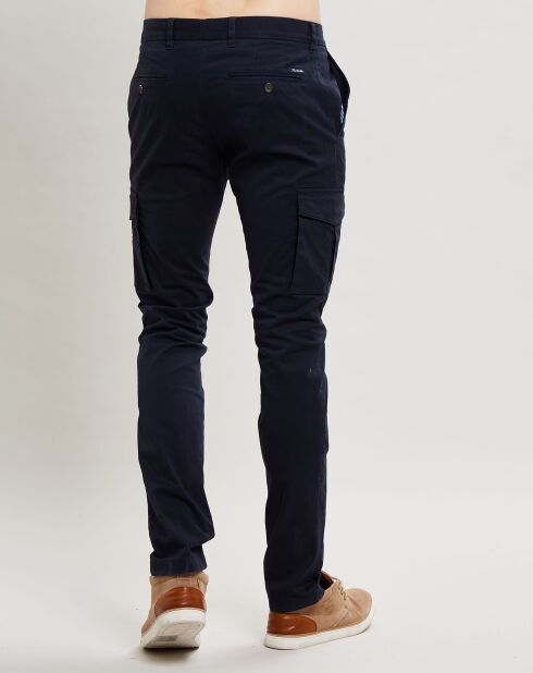 Pantalon Slim Fit Uni 6 Poches bleu foncé