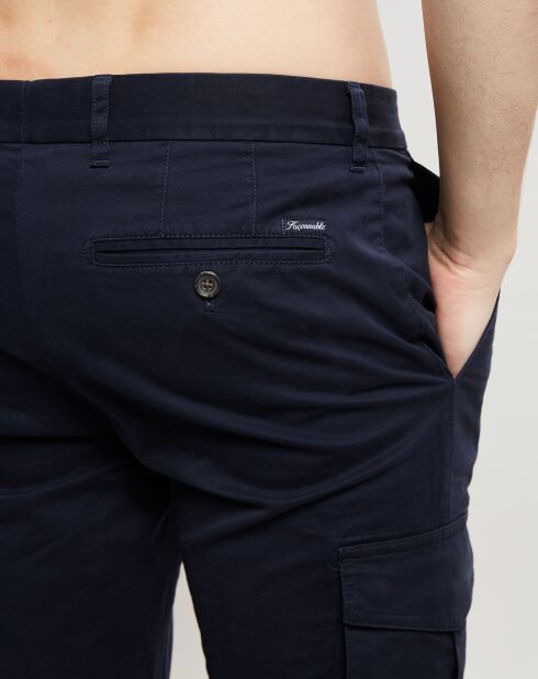 Pantaloni Slim Fit Uni 6 tasche blu scuro