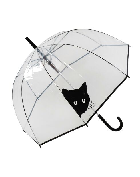 Kattenparaplu transparant/zwart