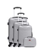 3 Etna-C Allrad-Koffer 55/65/75 cm und silberner Waschtisch