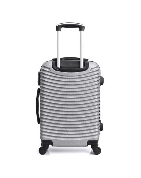 Etna Medium Stay Koffer met 4 enkele wielen 59 cm zilver