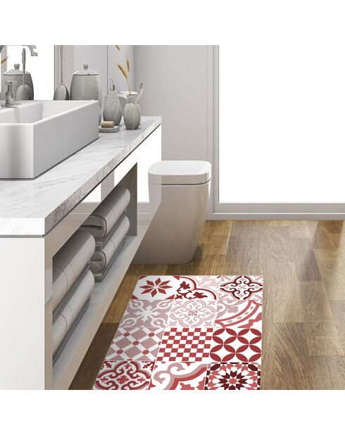 Tapis vinyle Adèle rouge - 50x100 cm