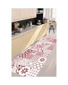 Tapis vinyle Adèle rouge - 50x140 cm