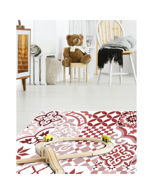 Tapis vinyle Adèle rouge - 66x180 cm
