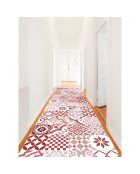 Tapis vinyle Adèle rouge - 80x300 cm