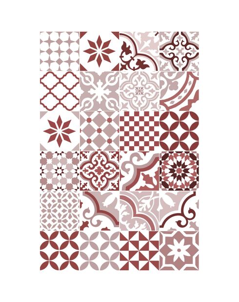 Tapis vinyle Adèle rouge - 50x100 cm