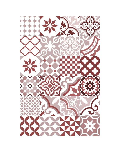 Tapis vinyle Adèle rouge - 66x180 cm