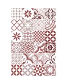Tapis vinyle Adèle rouge - 80x300 cm