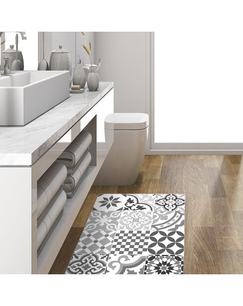 Tapis vinyle Adèle gris - 50x100 cm