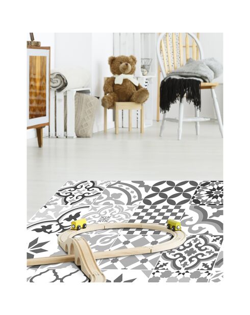 Tapis vinyle Adèle gris - 50x140 cm