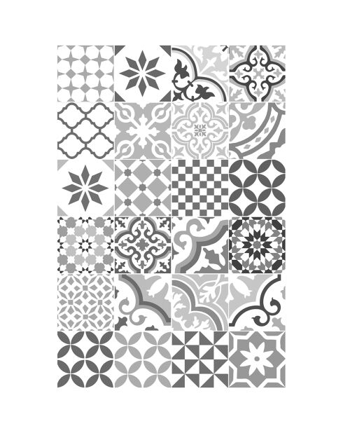 Tapis vinyle Adèle gris - 50x140 cm