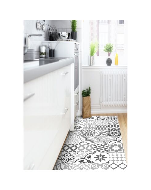 Tapis vinyle Adèle gris - 66x150 cm