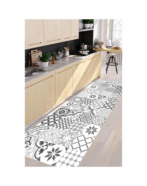 Tapis vinyle Adèle gris - 66x150 cm