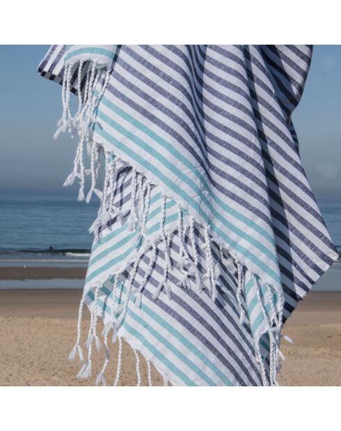 Fouta Bora Bora Griechisch blau/türkisgrün - 100x200 cm