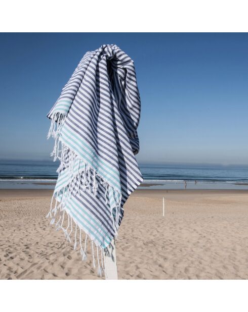 Fouta Bora Bora Griechisch blau/türkisgrün - 100x200 cm