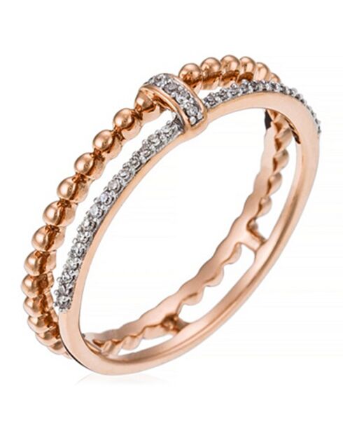 Bague For Life Diamants 0.07 ct or rose