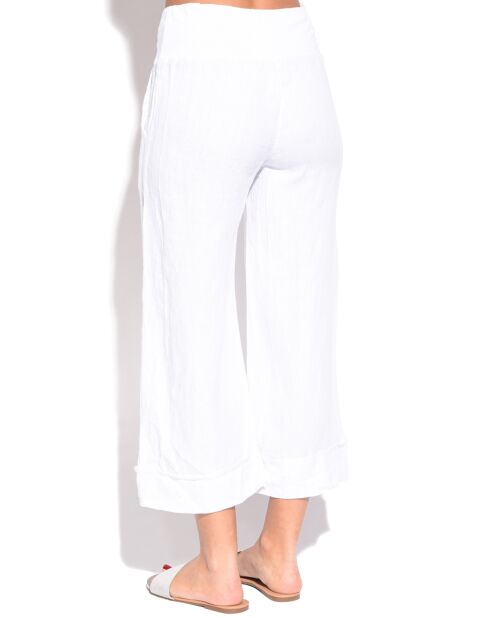 Pantacourt 100% Lin Pili blanc